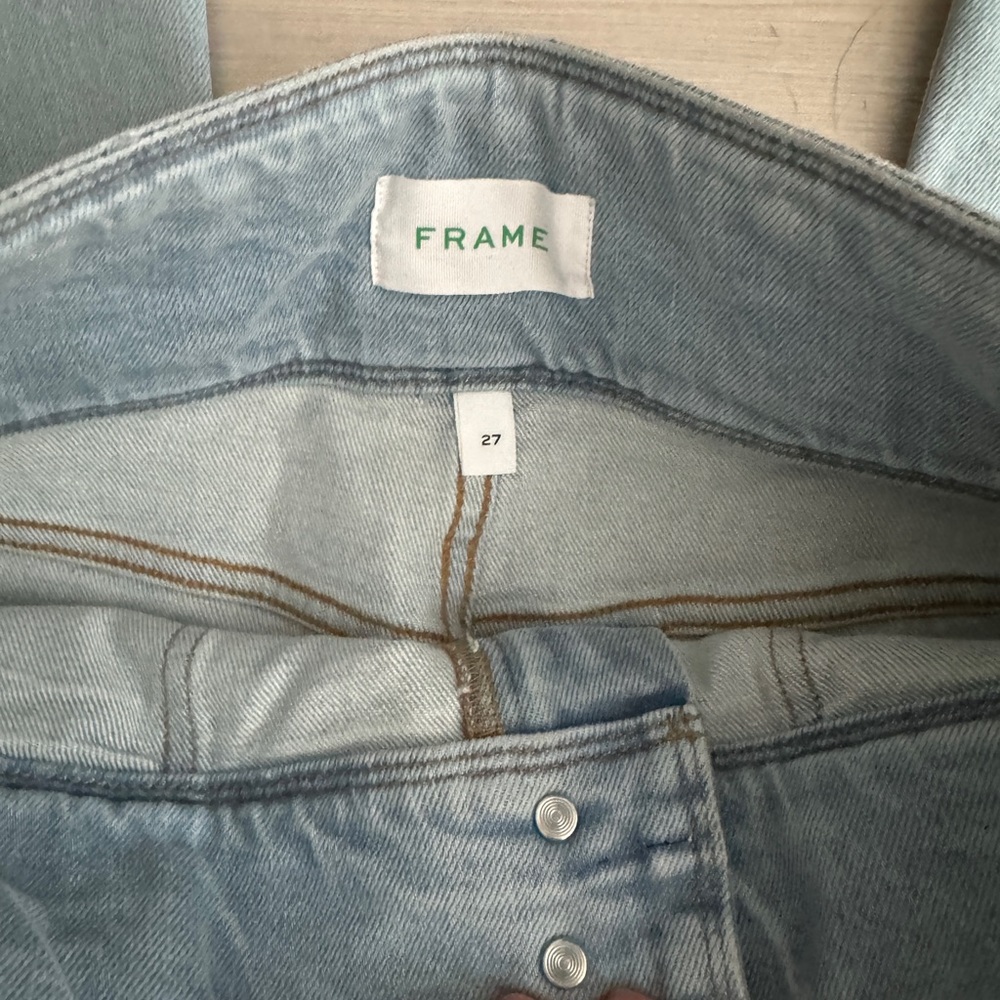 FRAME Ali Wide Leg Triple Waist Tie Jeans Size 27 wideleg, barrel, bell bottoms - Picture 10 of 15
